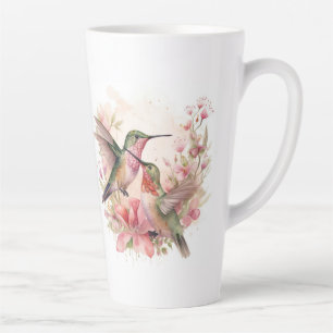 Vogelvliegtuig met bloemen latte mok