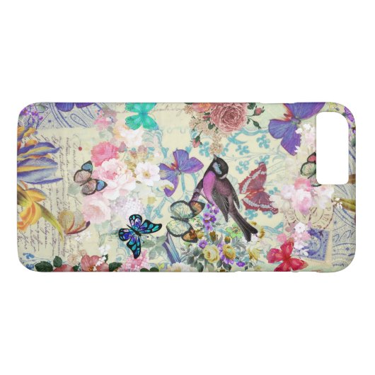  vogelvlinder blauw roze spoelkolf Case-Mate iPhone case (Achterkant (Horizontaal))