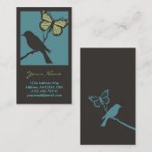 Vogelvlinderprofielkaart (blauw) visitekaartje (Voorkant / Achterkant)