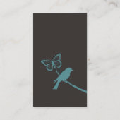 Vogelvlinderprofielkaart (blauw) visitekaartje (Achterkant)