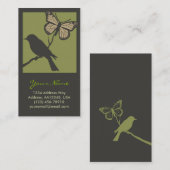 Vogelvlinderprofielkaart (groen) visitekaartje (Voorkant / Achterkant)