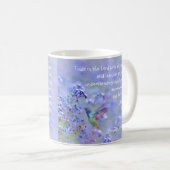 Vogelvogel Blauwe tuinboer BijbelScripting Koffiemok (Voorkant rechts)