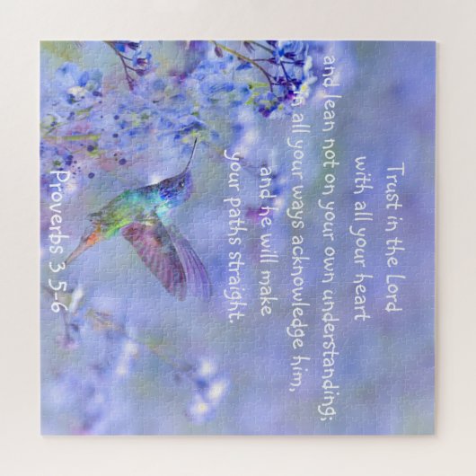 Vogelvogel Blauwe tuinboer BijbelScripting Legpuzzel (Horizontaal)