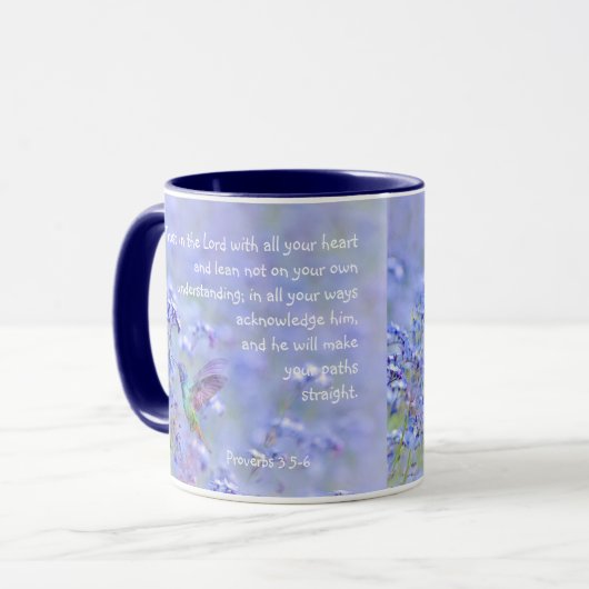 Vogelvogel Blauwe tuinboer BijbelScripting Mok (Voorkant links)