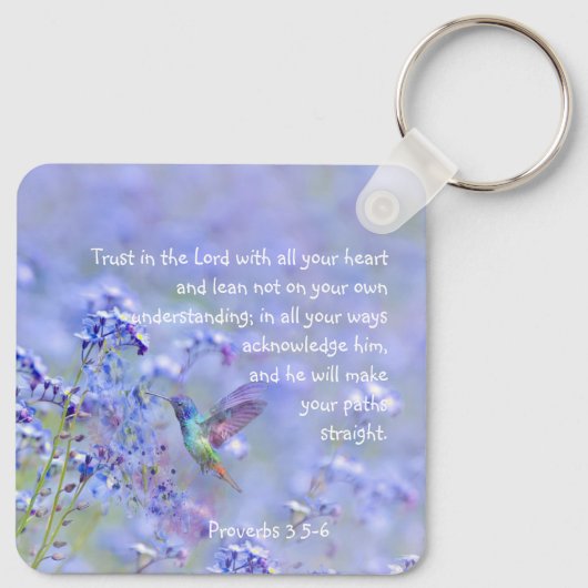 Vogelvogel Blauwe tuinboer BijbelScripting Sleutelhanger (Achterkant)