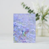 Vogelvogel Blauwe tuinvezel BijbelSchrift Briefkaart (Staand voorkant)