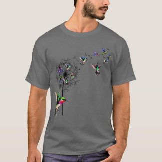 Vogelvogel Dandelion FlowersVoor vrouwelijke Manne T-shirt
