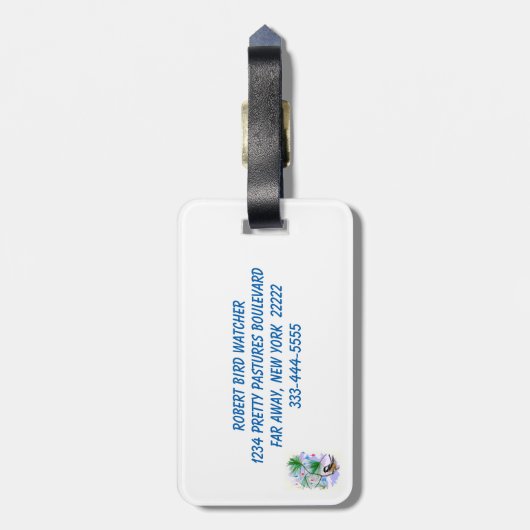 Vogelvogel in het Bagagelabel van de vogelpest (Achterkant verticaal)