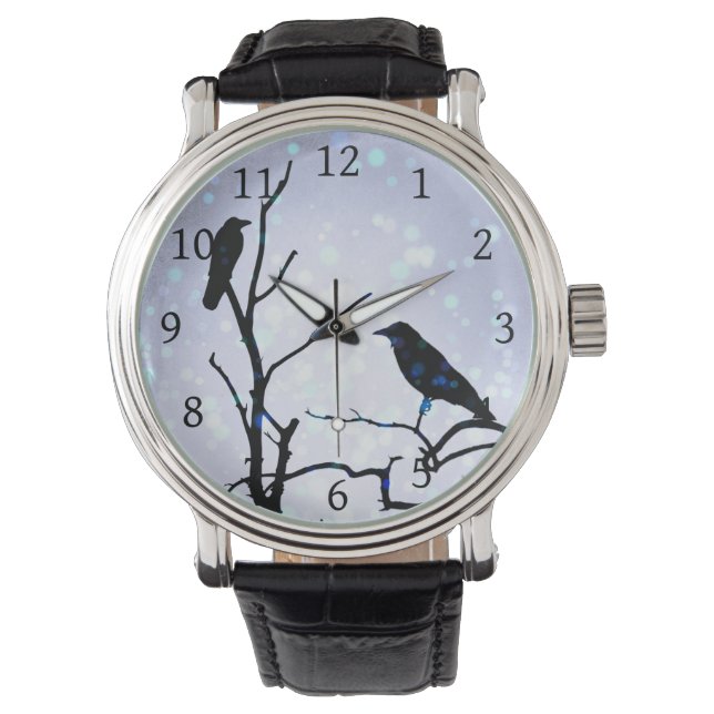 Vogelvogel op Bird 94 paars Horloge (Voorkant)