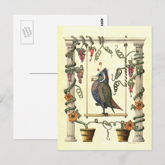 Vogelvogel op zinging briefkaart (Voorkant / Achterkant)