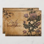 Vogelvogel van de  Floral Elegant Party van het Pa Kaart (Voorkant / Achterkant)