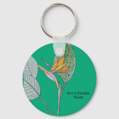 Vogelvogel van de Paradijsbloem Sleutelhanger (Achterkant)