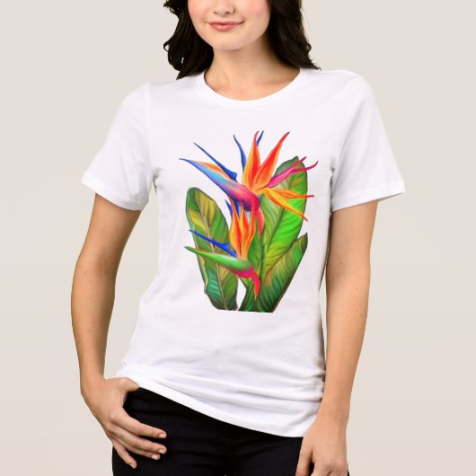 Vogelvogel van de Paradijsbloem Tri-Blend Shirt (Voorkant)