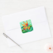 Vogelvogel van de Paradise Flower Exotic Natuur Vierkante Sticker (Envelop)