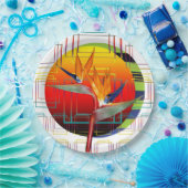 Vogelvogel van de Paradise Flower Geometric Tropic Papieren Bordje (Feest)