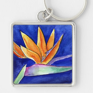 Vogelvogel van de Paradise Flower Painting Art Sle Sleutelhanger