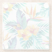 Vogelvogel van het paradijs en het orchidee Patroo Glazen Onderzetter (Achterkant)