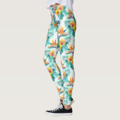 Vogelvogel van het paradijs en het orchidee Patroo Leggings (Links)
