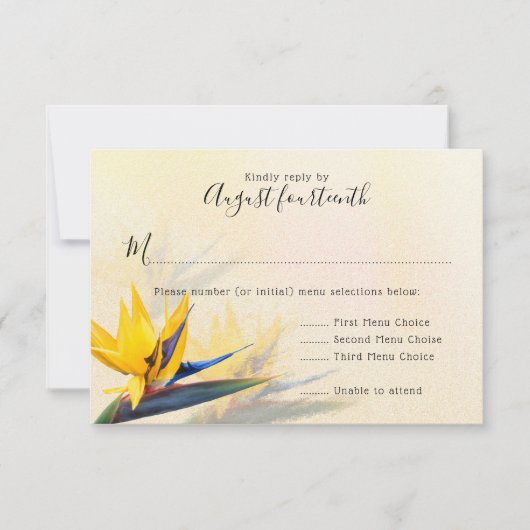 Vogelvogel van het paradijselijke Hawaiian Wedding RSVP Kaartje (Voorkant)