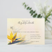 Vogelvogel van het paradijselijke Hawaiian Wedding RSVP Kaartje (Staand voorkant)