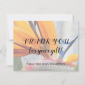 Vogelvogel van het paradise Floral Wedding Dank je Notitiekaartje (Voorkant)