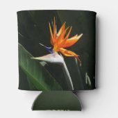 Vogelvogel van het Paradise Oranje Tropische Bloem Blikjeskoeler (Achterkant)