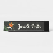 Vogelvogel van het Paradise Oranje Tropische Bloem Bureau Naambordje (Voorkant)