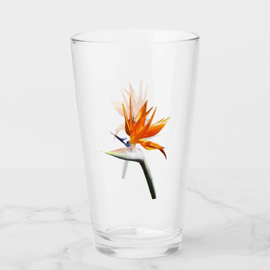 Vogelvogel van het Paradise Oranje Tropische Bloem Glas (Voorkant)