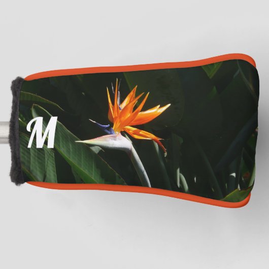 Vogelvogel van het Paradise Oranje Tropische Bloem Golfheadcover (Voorkant)