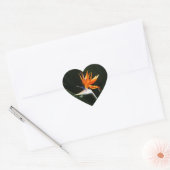 Vogelvogel van het Paradise Oranje Tropische Bloem Hart Sticker (Envelop)