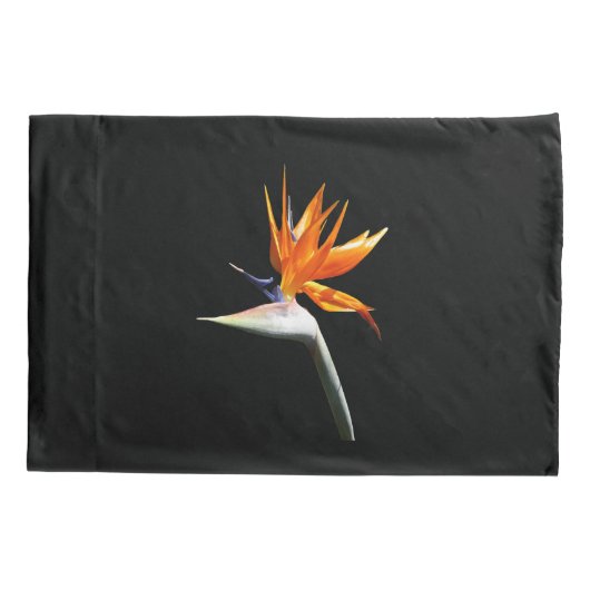 Vogelvogel van het Paradise Oranje Tropische Bloem Kussensloop (Achterkant)