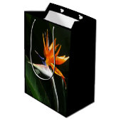 Vogelvogel van het Paradise Oranje Tropische Bloem Medium Cadeauzakje (Achterkant Gekanteld)