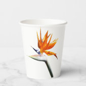 Vogelvogel van het Paradise Oranje Tropische Bloem Papieren Bekers (Achterkant)