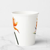 Vogelvogel van het Paradise Oranje Tropische Bloem Papieren Bekers (Rechts)