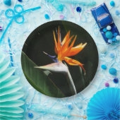 Vogelvogel van het Paradise Oranje Tropische Bloem Papieren Bordje (Feest)