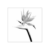 Vogelvogel van het Paradise Oranje Tropische Bloem Rubberstempel (Afrduk)