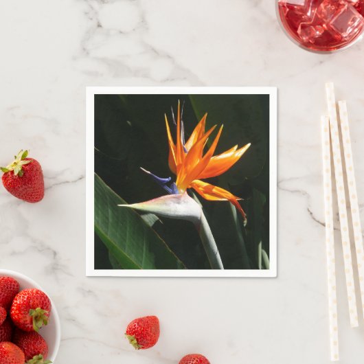 Vogelvogel van het Paradise Oranje Tropische Bloem Servetten (Insitu)