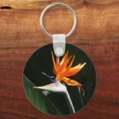Vogelvogel van het Paradise Oranje Tropische Bloem Sleutelhanger (Voorkant)