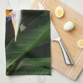 Vogelvogel van het Paradise Oranje Tropische Bloem Theedoek (Quarter Fold)