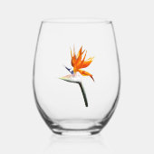 Vogelvogel van het Paradise Oranje Tropische Bloem Wijnglas Zonder Voet (Voorkant)