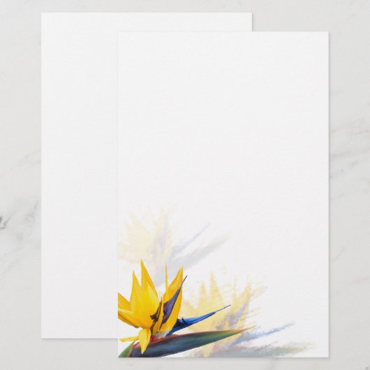 Vogelvogel van paradijs, blanco schrijfpapier briefpapier (Voorkant / Achterkant)