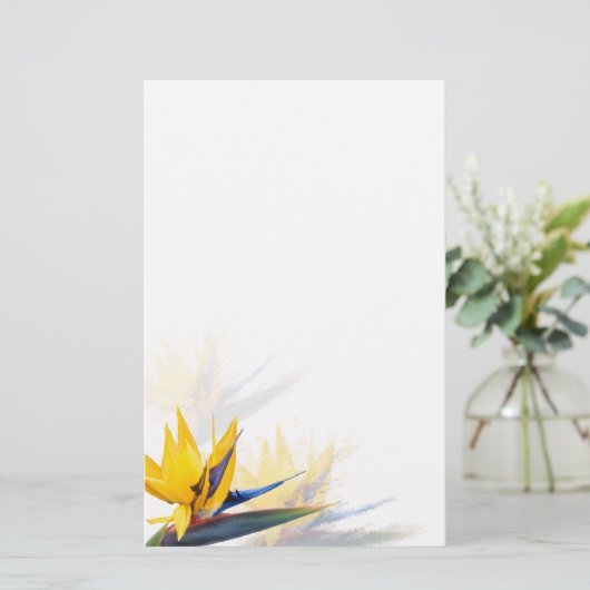 Vogelvogel van paradijs, blanco schrijfpapier briefpapier (Staand voorkant)