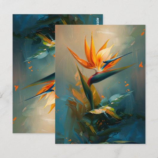 Vogelvogel van paradijsolie briefkaart (Voorkant / Achterkant)