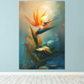 Vogelvogel van paradijsolie canvas afdruk (Insitu (Houten vloer))