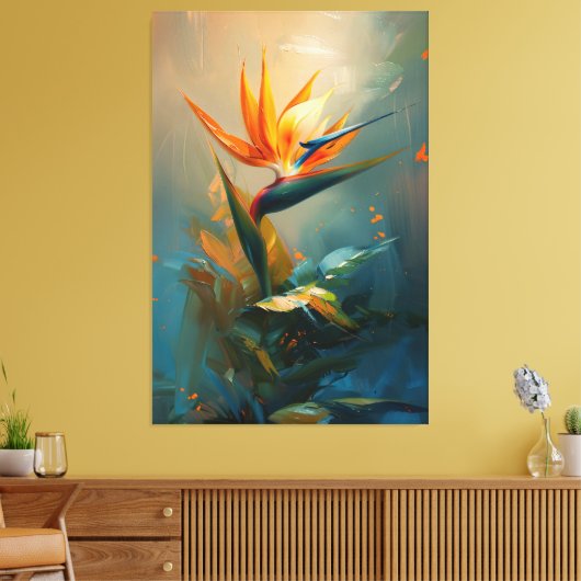 Vogelvogel van paradijsolie canvas afdruk (Insitu (Woonkamer))