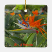 Vogelvogel van paradijsolie keramisch ornament (Achterkant)