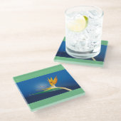 Vogelvogel van Paradise Glass Onderzetter (Schuin)