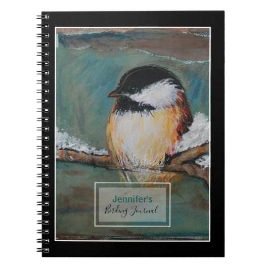 Vogelvogeljournaal met Chickadee Art Notitieboek (Voorkant)