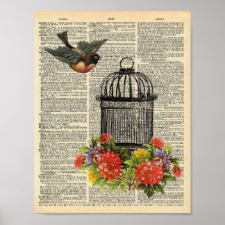 Vogelvogelpensbloemen woordenboek poster