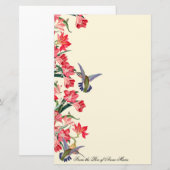 Vogelvogels Amarylis Flowers Floral Briefpapier (Voorkant / Achterkant)
